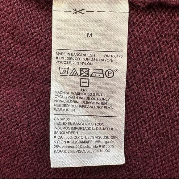 NWT Old Navy Open Front Burgundy Long Line Cardigan, Sz Medium - Picture 11 of 13